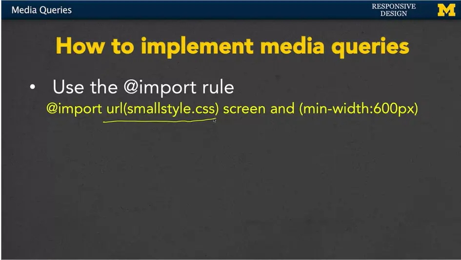 How to implement media queries.