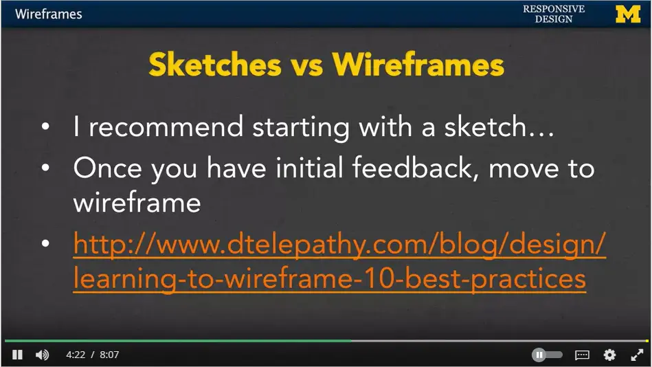 Sketches vs. Wireframes.