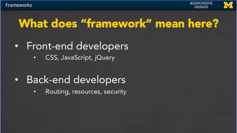 What does framework mean here, part 2.