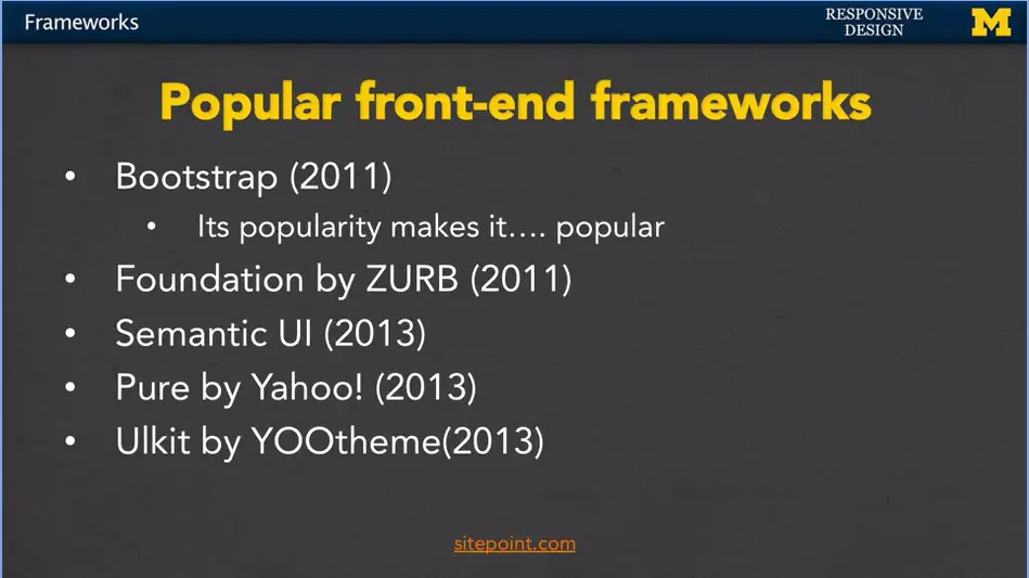 Popular Front-end Frameworks.