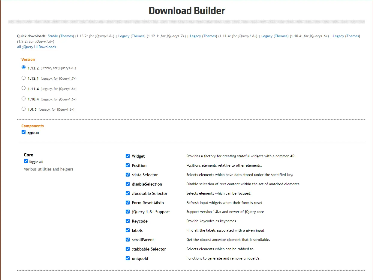 jQuery Download Builder.