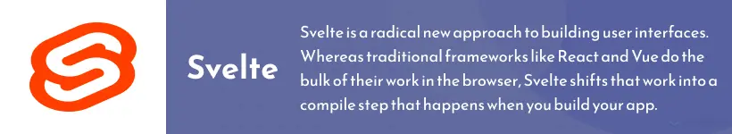 Svelte front-end framework.