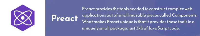 Preact front-end framework.