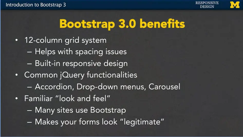 Benefits of Bootstrap 3.0.