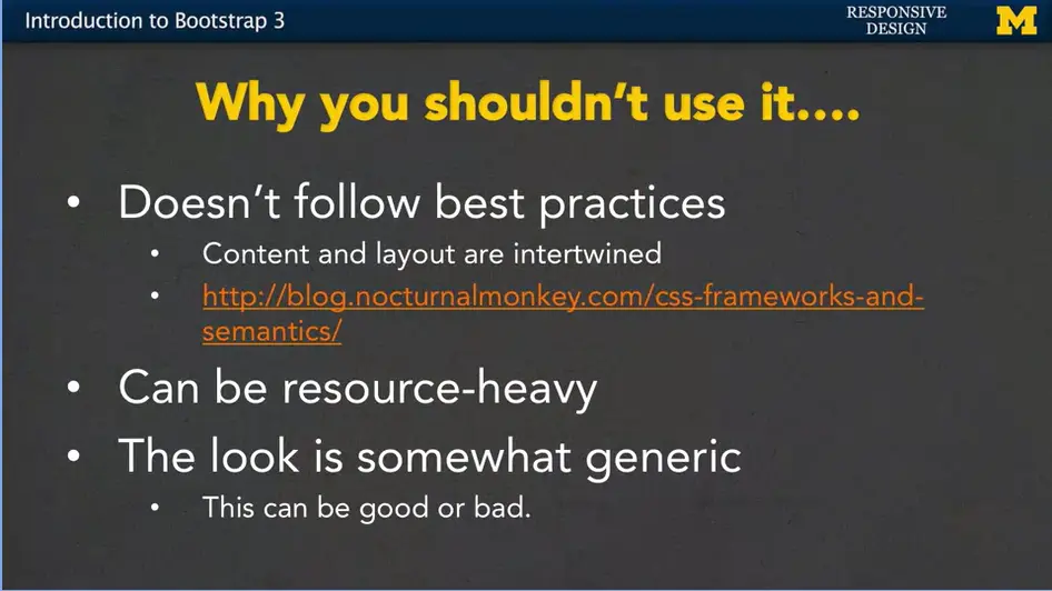 Why you shouldn't use Bootstrap.