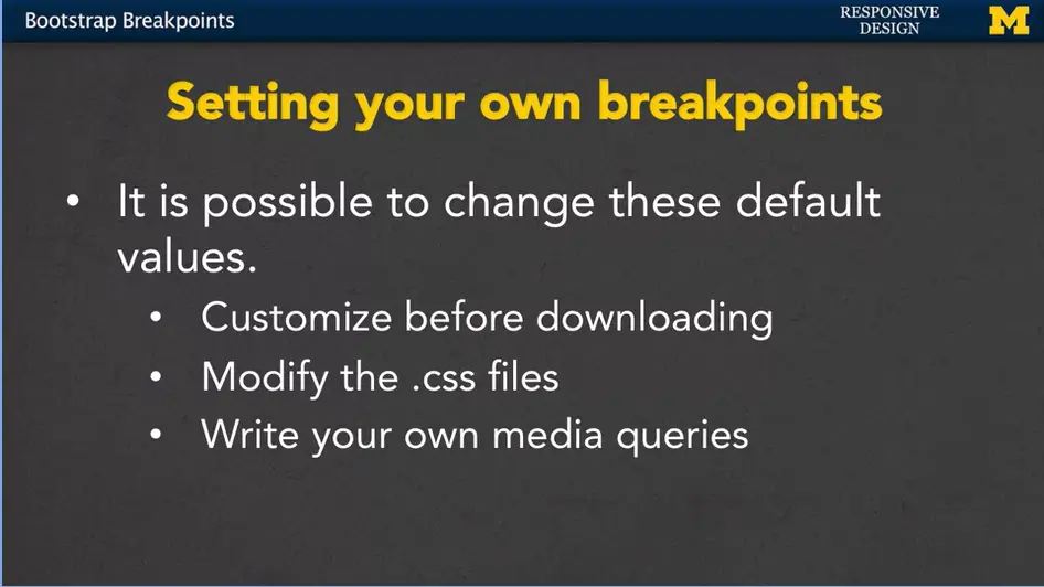 Setting Your Own Breakpoints.