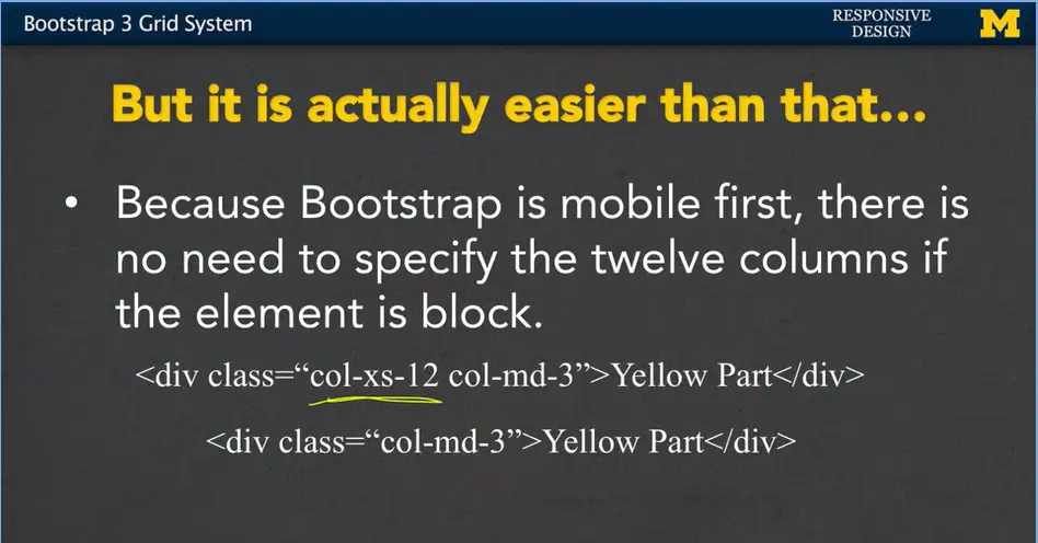 Default bootstrap is extra small, 12 column width: col-xs-12.