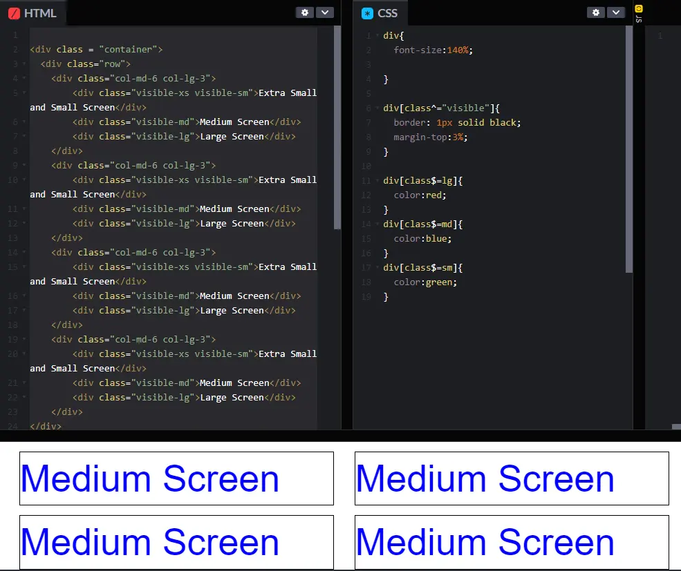 Medium view port screen size.