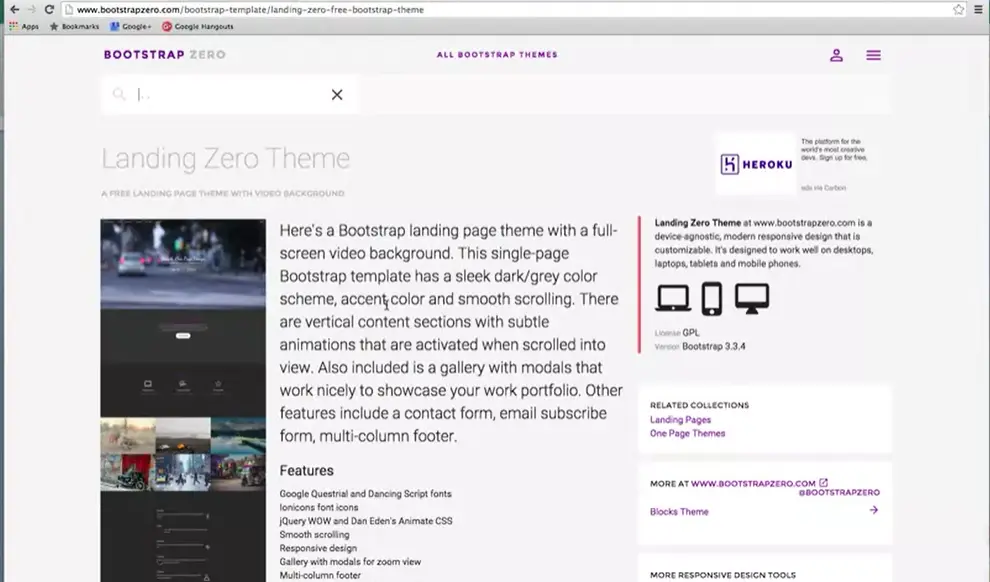 Landing Zero Theme - bootstrap template.